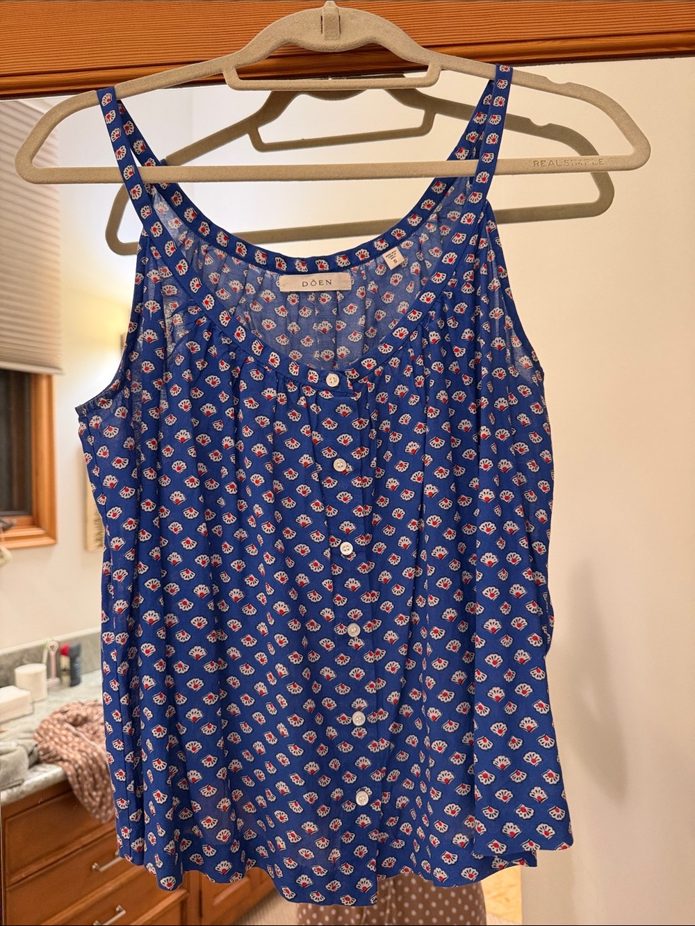Doen Blue Floral-Print Camisole Tank
